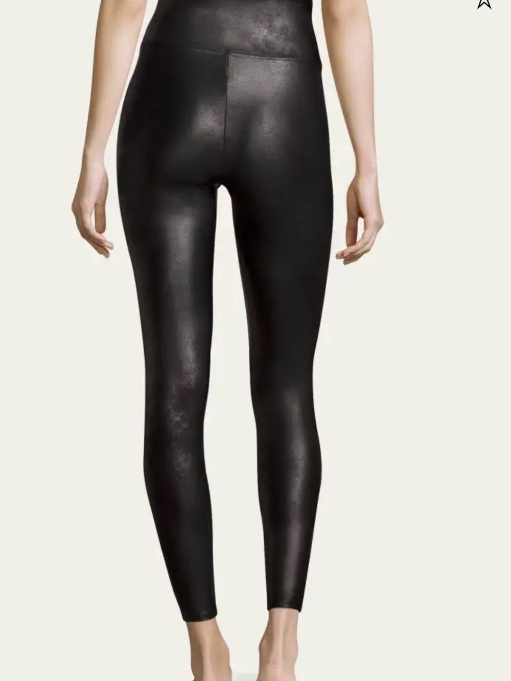 SPANX High-Rise Leather-like Leggings with fleece lining - Black $98